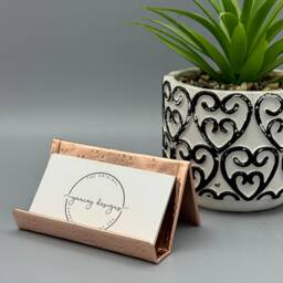 Raw Copper Hammered Business Card Holder Desk Accessories - thumbnail 2