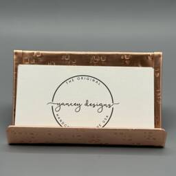 Raw Copper Hammered Business Card Holder Desk Accessories - thumbnail 4