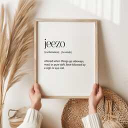 Jeezo Scottish Slang Print - Funny Definition Wall Art, Minimalist Typography Poster, Scots Humour Gift, Home Decor - thumbnail 1