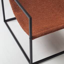 Handmade Sling Chair Black Steel, Jacquard Upholstery, Modern Nordic Design - thumbnail 3