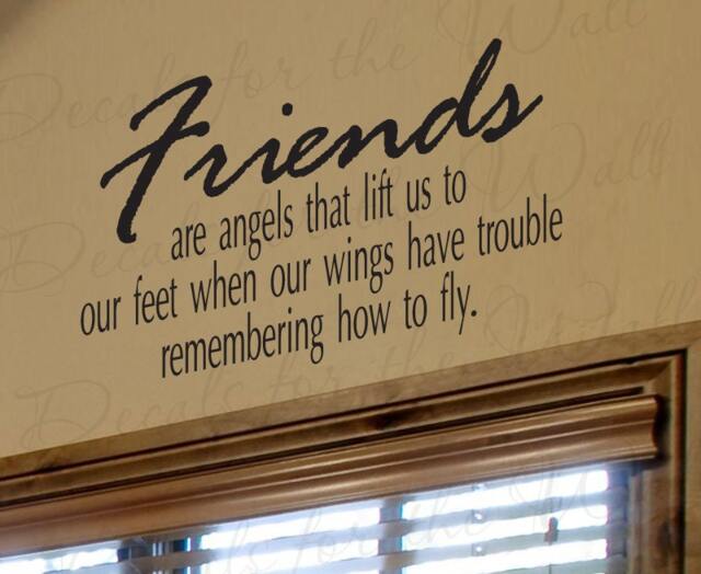 Friends Are Angels That Lift Us Our Feet Friendship Large Wall Decal Decor Saying Lettering Vinyl Quote Sticker Art Letters Decoration Fr3 - image 1
