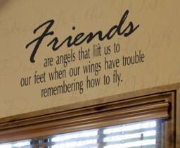 Friends Are Angels That Lift Us Our Feet Friendship Large Wall Decal Decor Saying Lettering Vinyl Quote Sticker Art Letters Decoration Fr3 - thumbnail 1