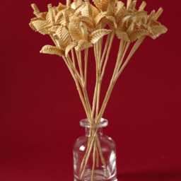 Bouquet Of Straw Flowers Set Flower & Vase Dried Minimalist Straw Bouquet 7 Stems With 3 On Each - thumbnail 2