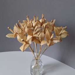 Bouquet Of Straw Flowers Set Flower & Vase Dried Minimalist Straw Bouquet 7 Stems With 3 On Each - thumbnail 3