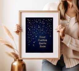 Custom Gold Foil Quote Print Starry Sky Wall Art, Framed Or Unframed - thumbnail 1