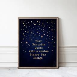 Custom Gold Foil Quote Print Starry Sky Wall Art, Framed Or Unframed - thumbnail 2