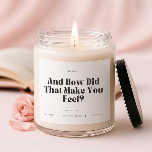 Therapist Candle - Counselor Gift, Mental Health Funny Therapy Candle, Scented Soy Glass Psychologist Gift - image 1