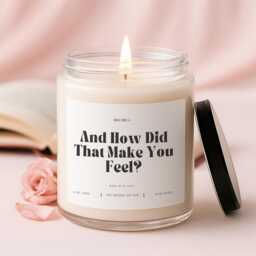 Therapist Candle - Counselor Gift, Mental Health Funny Therapy Candle, Scented Soy Glass Psychologist Gift - thumbnail 1