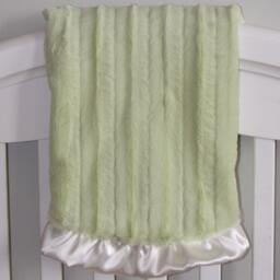 Minky Baby Blanket, Green Minky, Satin Edge Gender Neutral Monogram, New Gift, Gift - thumbnail 2