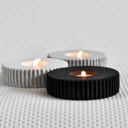 Concrete Tea Light Candle Holder Modern Scandinavian Decor - thumbnail 3
