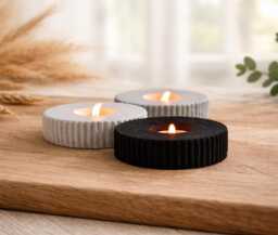 Concrete Tea Light Candle Holder Modern Scandinavian Decor - thumbnail 1