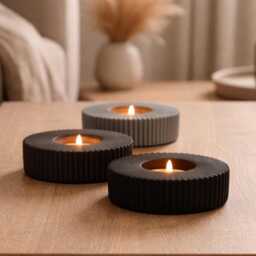 Concrete Tea Light Candle Holder Modern Scandinavian Decor - thumbnail 2
