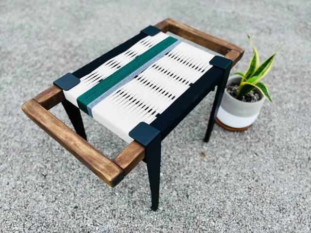 Hand-Woven Entryway Bench Mcm Style End Of Bed & Mudroom Seating - Custom-Made, Multiple Sizes - image 1