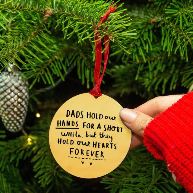 Dad Remembrance Gold Christmas Decoration Bauble - image 1