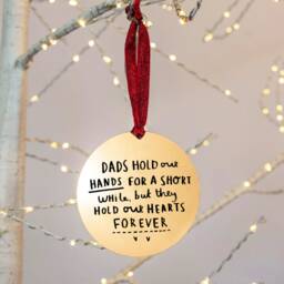 Dad Remembrance Gold Christmas Decoration Bauble - thumbnail 2