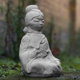 Concrete Asian Serenity Statue Meditation Garden Decor Zen Goddess Sculpture For Outdoor Spaces Chinese Woman Figurine Peaceful Ornament - thumbnail 3