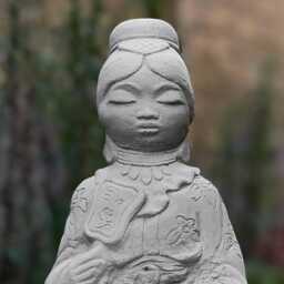 Concrete Asian Serenity Statue Meditation Garden Decor Zen Goddess Sculpture For Outdoor Spaces Chinese Woman Figurine Peaceful Ornament - thumbnail 2