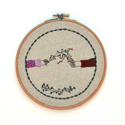 Wall Hanging Embroidery Art Knots Of Life Wedding Gifting - thumbnail 3