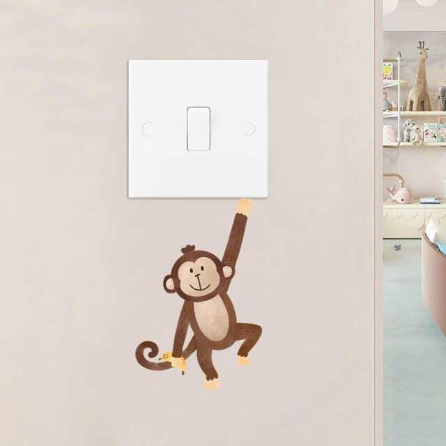 Hanging Monkey Light Switch Wall Sticker - image 1
