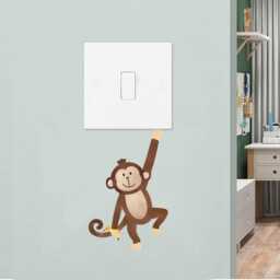 Hanging Monkey Light Switch Wall Sticker - thumbnail 3