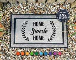 Home Swede - Cute Swedish Family Door Mat New Wedding Gift Decor Welcome Doormat Weather Proof - thumbnail 1
