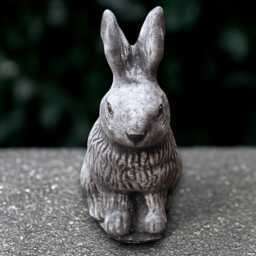 Stone Rabbit Sculpture Concrete Bunny Figurine Outdoor Animal Statue Cement Wildlife Decoration Handmade Garden Pet Ornament - thumbnail 2