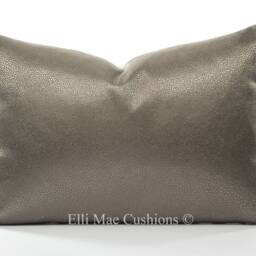 Lorca Dragon Luxury Designer Cushion Cover Faux Sharkskin Pewter Pillow - thumbnail 3