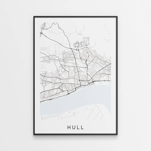 Hull Map Print - Minimal Poster Art Kingston Upon - image 1
