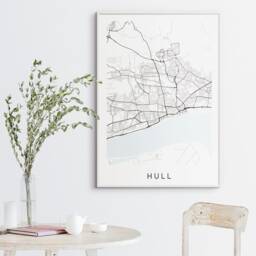 Hull Map Print - Minimal Poster Art Kingston Upon - thumbnail 3