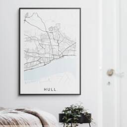 Hull Map Print - Minimal Poster Art Kingston Upon - thumbnail 2