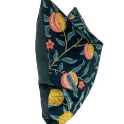 William Morris Fruit - Indigo/Slate Velvet Fabric Cushion Cover Pillow - thumbnail 3