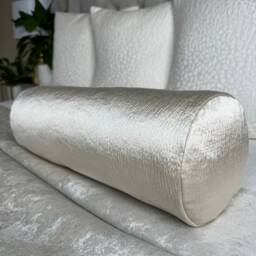 "Absolutely Stunning Natural Bed Cushion, Accent Modern Decorative Pillow Sofa Champagne Cream Pillow, Luxury Bolster 16""x6" - thumbnail 1