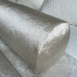 "Absolutely Stunning Natural Bed Cushion, Accent Modern Decorative Pillow Sofa Champagne Cream Pillow, Luxury Bolster 16""x6" - thumbnail 3