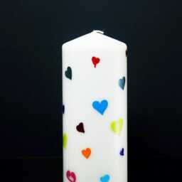 Rainbow Valentine Wax Candle, Hand Painted - thumbnail 2