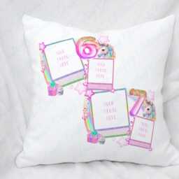 Personalised Unicorn Photo Cushion - Custom Name Age Pillow For Girls - thumbnail 2