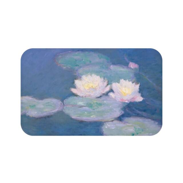 Water Lilies, Microfiber Bath Mat, Vintage Painting, Monet, Circa 1880 - image 1