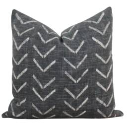 Black Mud Cloth Pillow Cover & Beige Decorative Lumbar Farmhouse Pillows Throw Covers - Wyatt - thumbnail 3