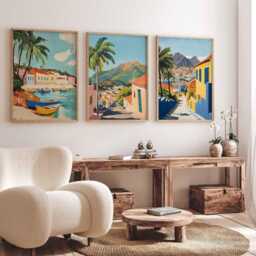Set Of 3 Cabo Verde Posters, Cape Prints, Wall Art, African Island Art Africa - thumbnail 3