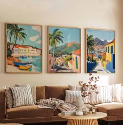 Set Of 3 Cabo Verde Posters, Cape Prints, Wall Art, African Island Art Africa