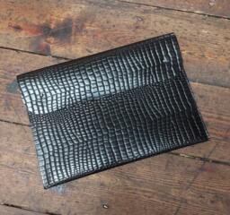 Croc Grained Leather A4 Document Folder 13 - thumbnail 1