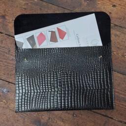 Croc Grained Leather A4 Document Folder 13 - thumbnail 2