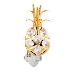 24K Gold Plated Pineapple Handcrafted Luxury Night Light Decorated Swarovski Crystals Bedroom Bathroom Kids Room Kitchen Gift Premium Decor