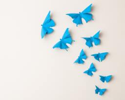 Blue Turquoise Butterfly Wall Art, 3D Decor, Nursery Baby Shower Decorations