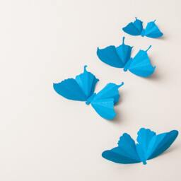 Blue Turquoise Butterfly Wall Art, 3D Decor, Nursery Baby Shower Decorations - thumbnail 3
