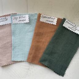 Linen Curtain Panel With White Bows - Farmhouse Cafe - thumbnail 4