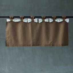 Linen Curtain Panel With White Bows - Farmhouse Cafe - thumbnail 2