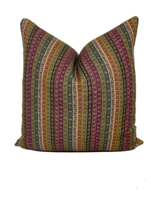 Mulberry Home Wild Stripe Plum Long Weekend Collection Double Sided Pillow Cover Cushion - image 1