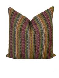Mulberry Home Wild Stripe Plum Long Weekend Collection Double Sided Pillow Cover Cushion - thumbnail 1