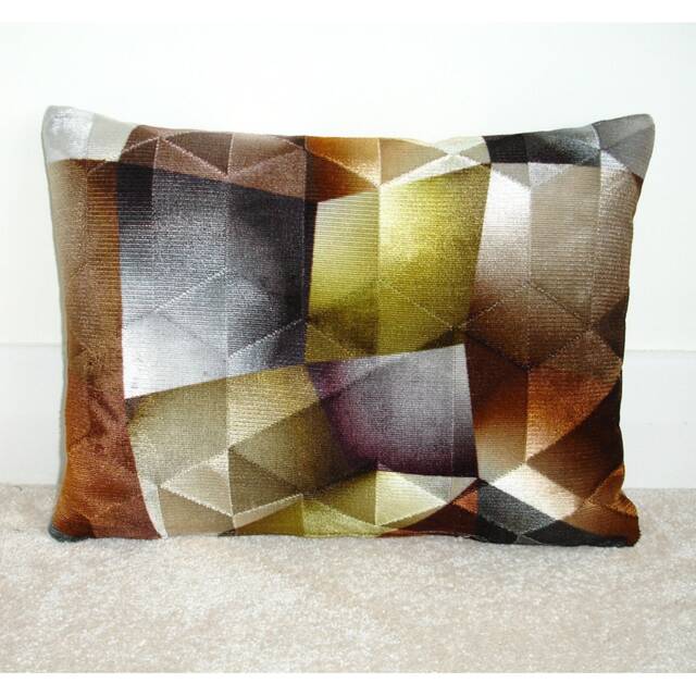 Cushion Cover Metallic Velvet Silver Bronze Green Grey Designers Guild 12x16 Oblong Pillow Sham Bolster With Zip Fitzrovia Contemporary - image 1