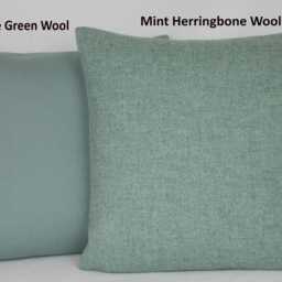 Mint Green Herringbone Wool Abraham Moon British Made 100% Cushion Pillow Cover Square Rectangle Lumbar - Superior Quality - thumbnail 3